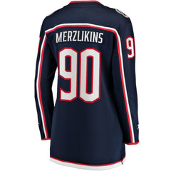 Elvis Merzlikins Columbus Blue Jackets Fanatics Women's Home Breakaway Jersey Navy
