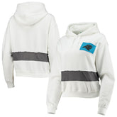 Carolina Panthers Refried Apparel Women's Sustainable Crop Dolman Pullover Hoodie - White sale