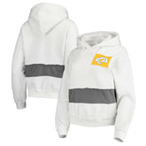 Los Angeles Rams Refried Apparel Women's Sustainable Crop Dolman Pullover Hoodie - White cheap