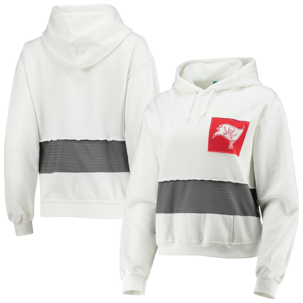 Tampa Bay Buccaneers Refried Apparel Women's Sustainable Crop Dolman Pullover Hoodie - White discount