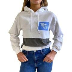 Tennessee Titans Refried Apparel Women's Sustainable Crop Dolman Pullover Hoodie - White sale