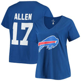 Josh Allen Buffalo Bills Women's Plus Size Name & Number V-Neck T-Shirt - Royal cheap