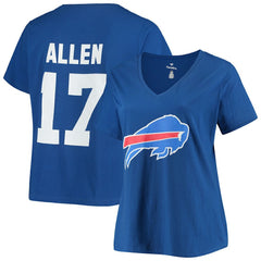 Josh Allen Buffalo Bills Women's Plus Size Name & Number V-Neck T-Shirt - Royal cheap