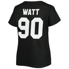 T.J. Watt Pittsburgh Steelers Women's Plus Size Name & Number V-Neck T-Shirt - Black for sale