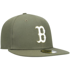 Boston Red Sox White Logo 59FIFTY Fitted Hat - Olive | New Era