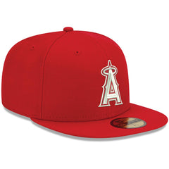 Los Angeles Angels White Logo 59FIFTY Fitted Hat - Red | New Era