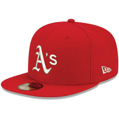 Athletics White Logo 59FIFTY Fitted Hat - Red | New Era