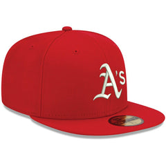 Athletics White Logo 59FIFTY Fitted Hat - Red | New Era