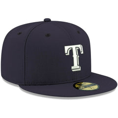 Texas Rangers White Logo 59FIFTY Fitted Hat - Navy | New Era