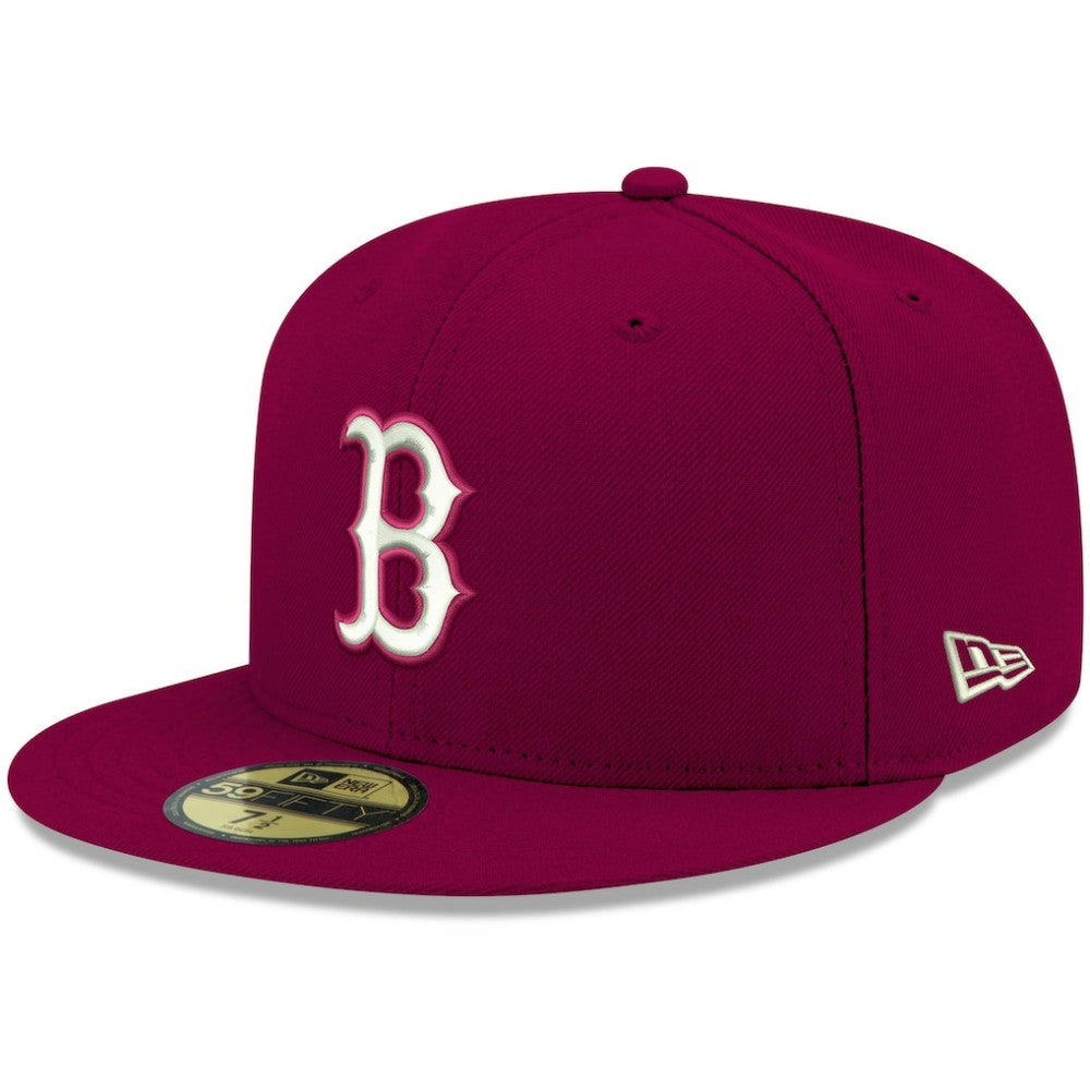 Boston Red Sox White Logo 59FIFTY Fitted Hat - Cardinal | New Era