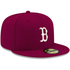 Boston Red Sox White Logo 59FIFTY Fitted Hat - Cardinal | New Era