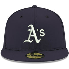 Athletics White Logo 59FIFTY Fitted Hat - Navy | New Era