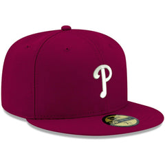 Philadelphia Phillies White Logo 59FIFTY Fitted Hat - Cardinal | New Era