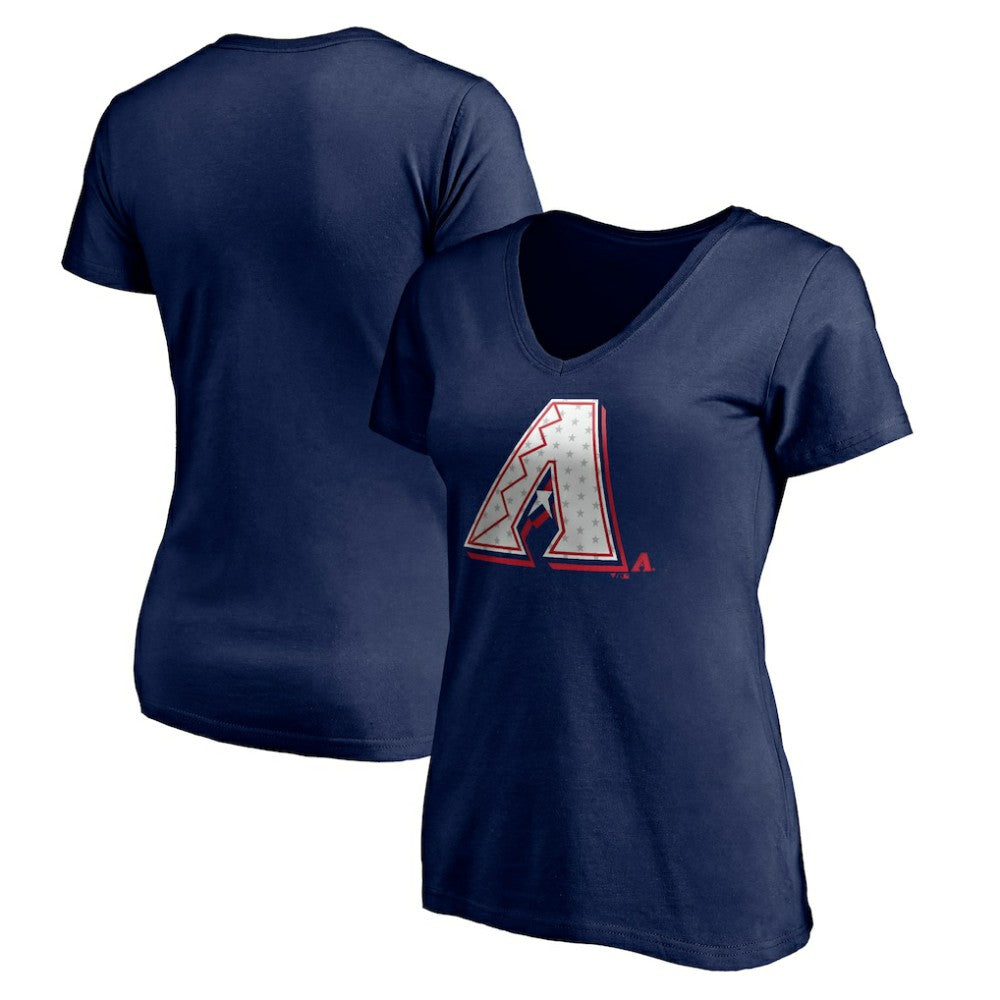 Arizona Diamondbacks Women's Red White and Team V-Neck T-Shirt - Navy