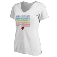 Baltimore Orioles Women's City Pride V-Neck T-Shirt - White