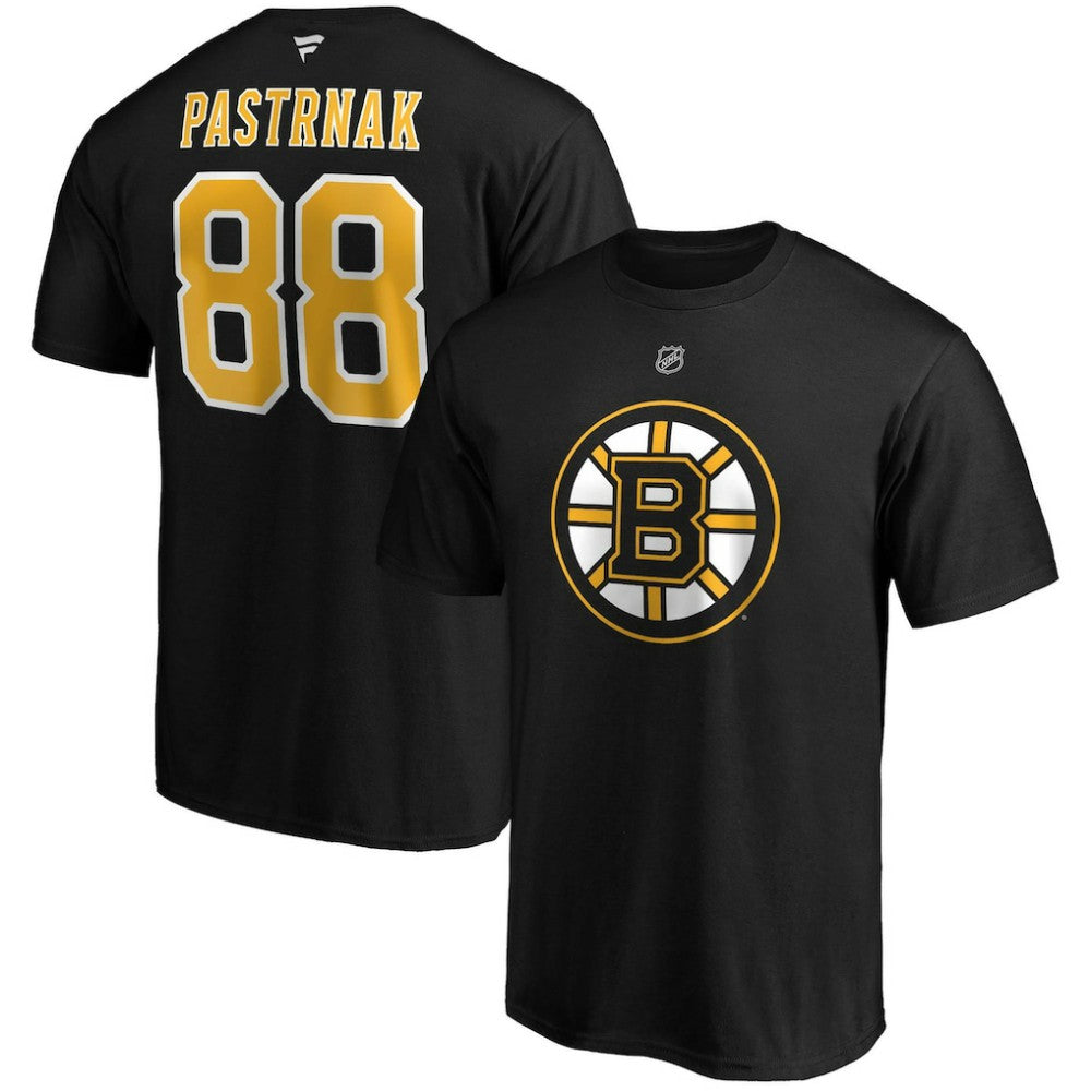 David Pastrnak Boston Bruins Fanatics B&T Name and Number T-Shirt Black