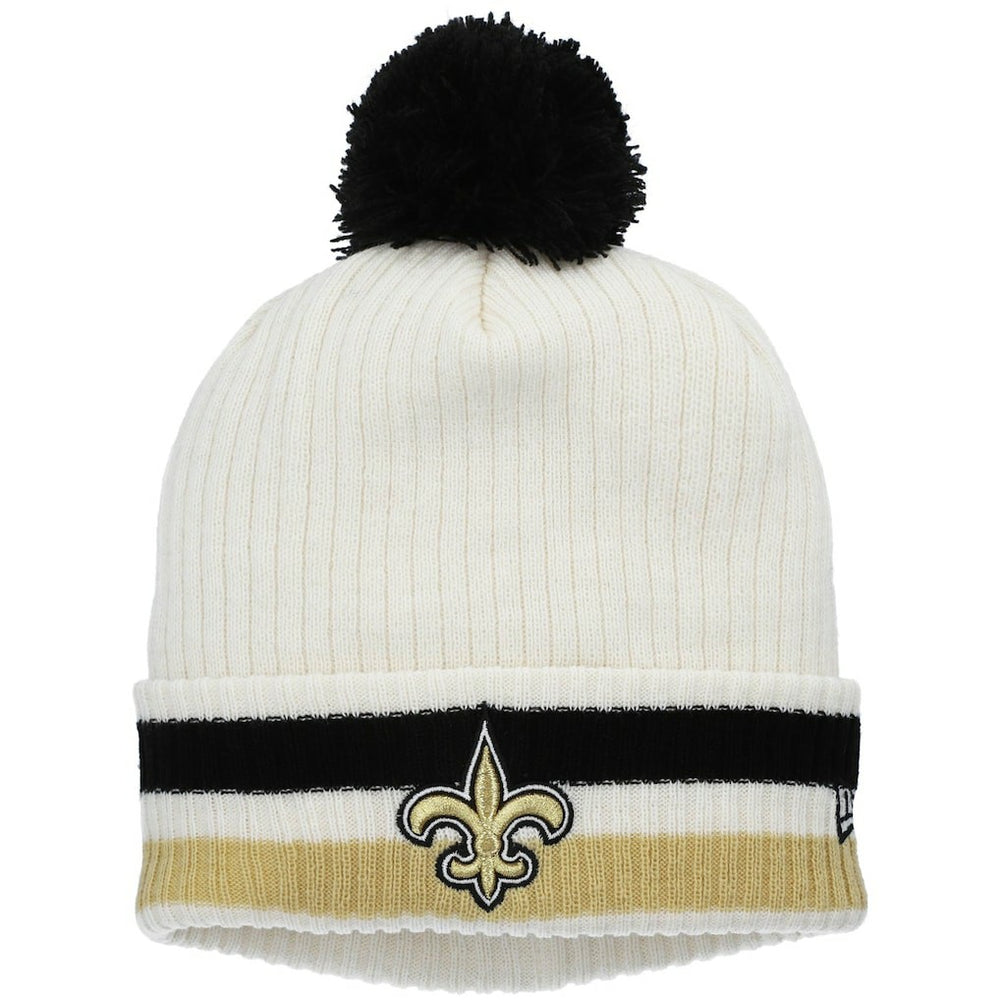 New Orleans Saints New Era Youth Retro Cuffed Knit Hat with Pom - White outlet