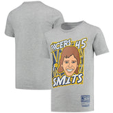 Rik Smits Indiana Pacers Youth Hardwood Classics King of the Court Player T-Shirt - Gray | Mitchell & Ness on sale