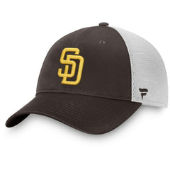San Diego Padres Team Core Unstructured Trucker Adjustable Hat - Brown/White