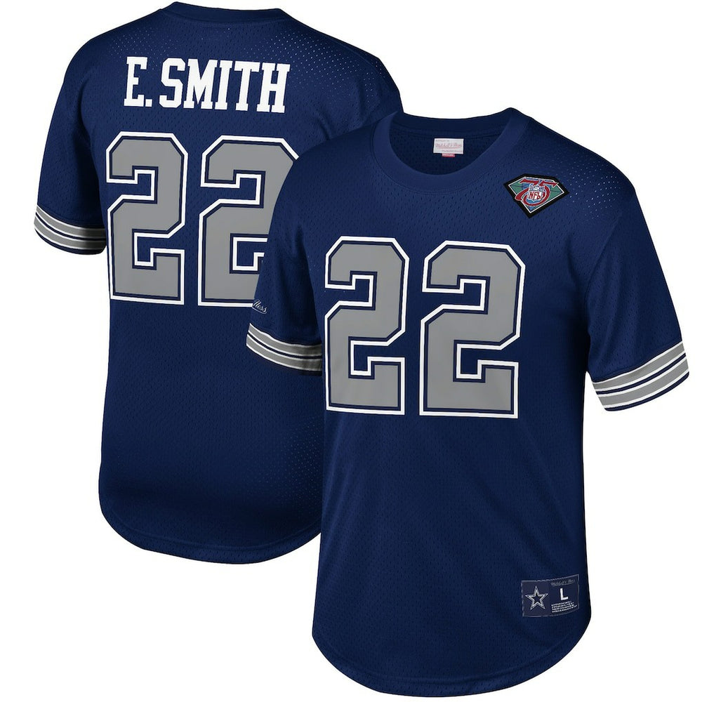 Emmitt Smith Dallas Cowboys Retired Player Name & Number Mesh Top - Navy for sale
