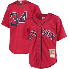 David Ortiz Boston Red Sox Youth Cooperstown Collection Batting Practice Jersey - Red | Mitchell & Ness