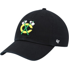 Chicago Blackhawks '47 Alternate Logo Clean Up Adjustable Hat Black