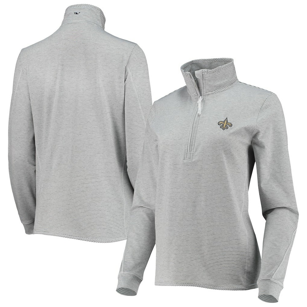 New Orleans Saints Vineyard Vines Women's Sankaty Shep Half-Zip Pullover Top - Heather Gray outlet