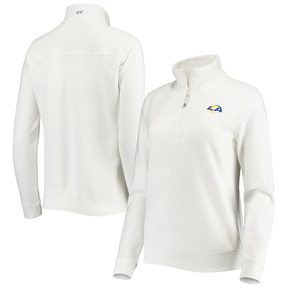 Los Angeles Rams Vineyard Vines Women's Shep Shirt Quarter-Zip Sweatshirt - White online