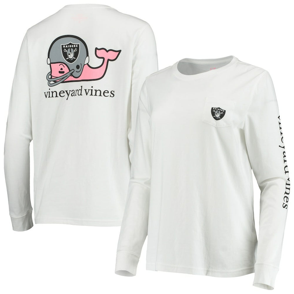 Las Vegas Raiders Vineyard Vines Women's Helmet Long Sleeve T-Shirt - White cheap