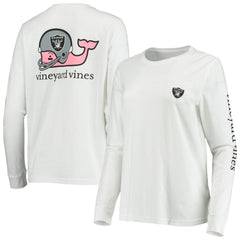 Las Vegas Raiders Vineyard Vines Women's Helmet Long Sleeve T-Shirt - White cheap