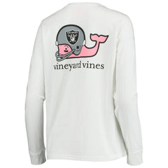 Las Vegas Raiders Vineyard Vines Women's Helmet Long Sleeve T-Shirt - White cheap