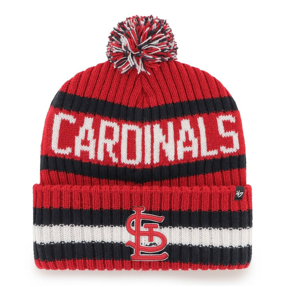 St. Louis Cardinals Bering Cuffed Knit Hat with Pom - Red | 47 brand