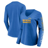Los Angeles Chargers Women's Slogan V-Neck Long Sleeve T-Shirt - Powder Blue outlet