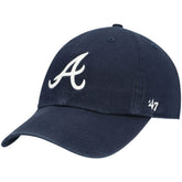 Atlanta Braves Youth Team Logo Clean Up Adjustable Hat - Navy | 47 brand