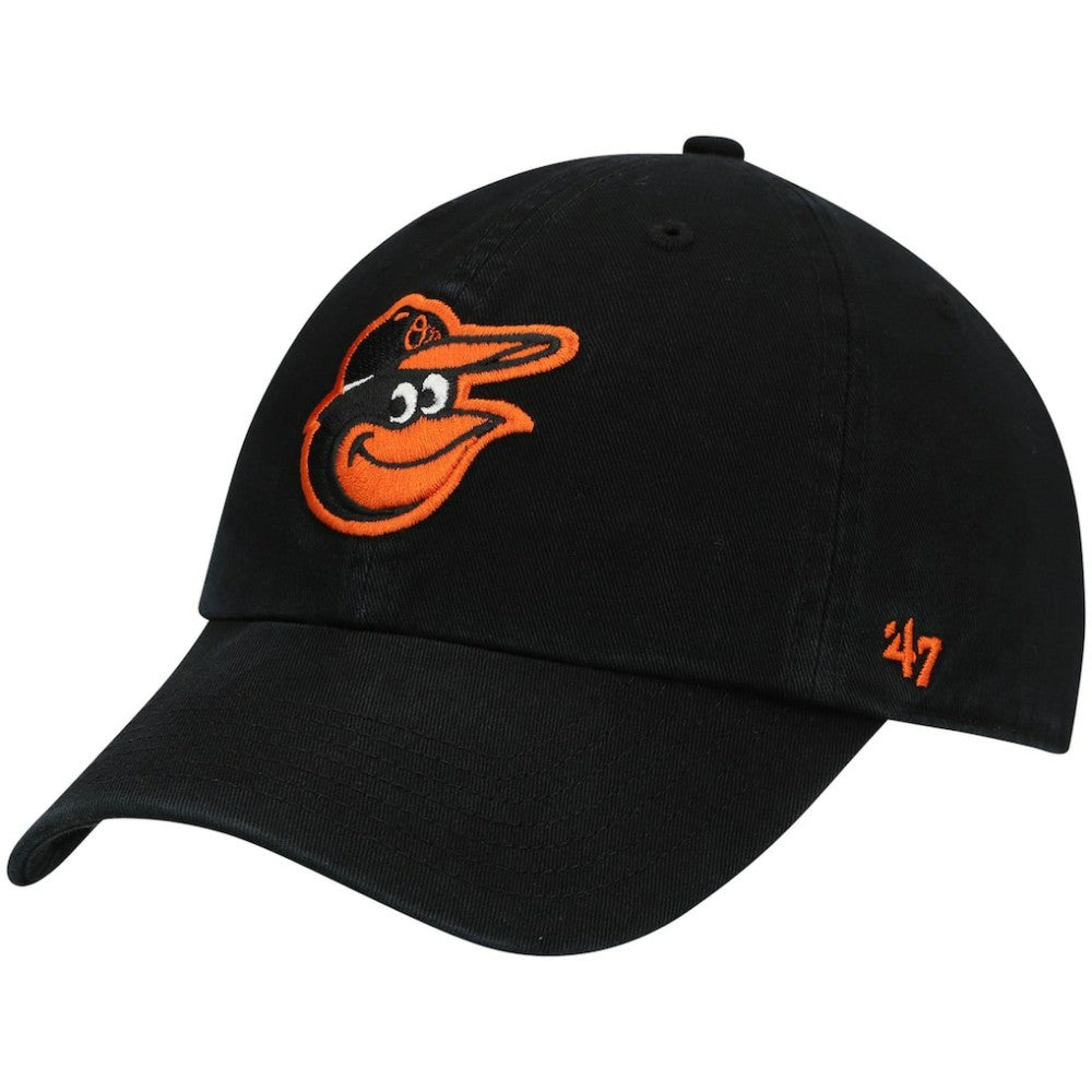 Baltimore Orioles Youth Team Logo Clean Up Adjustable Hat - Black | 47 brand