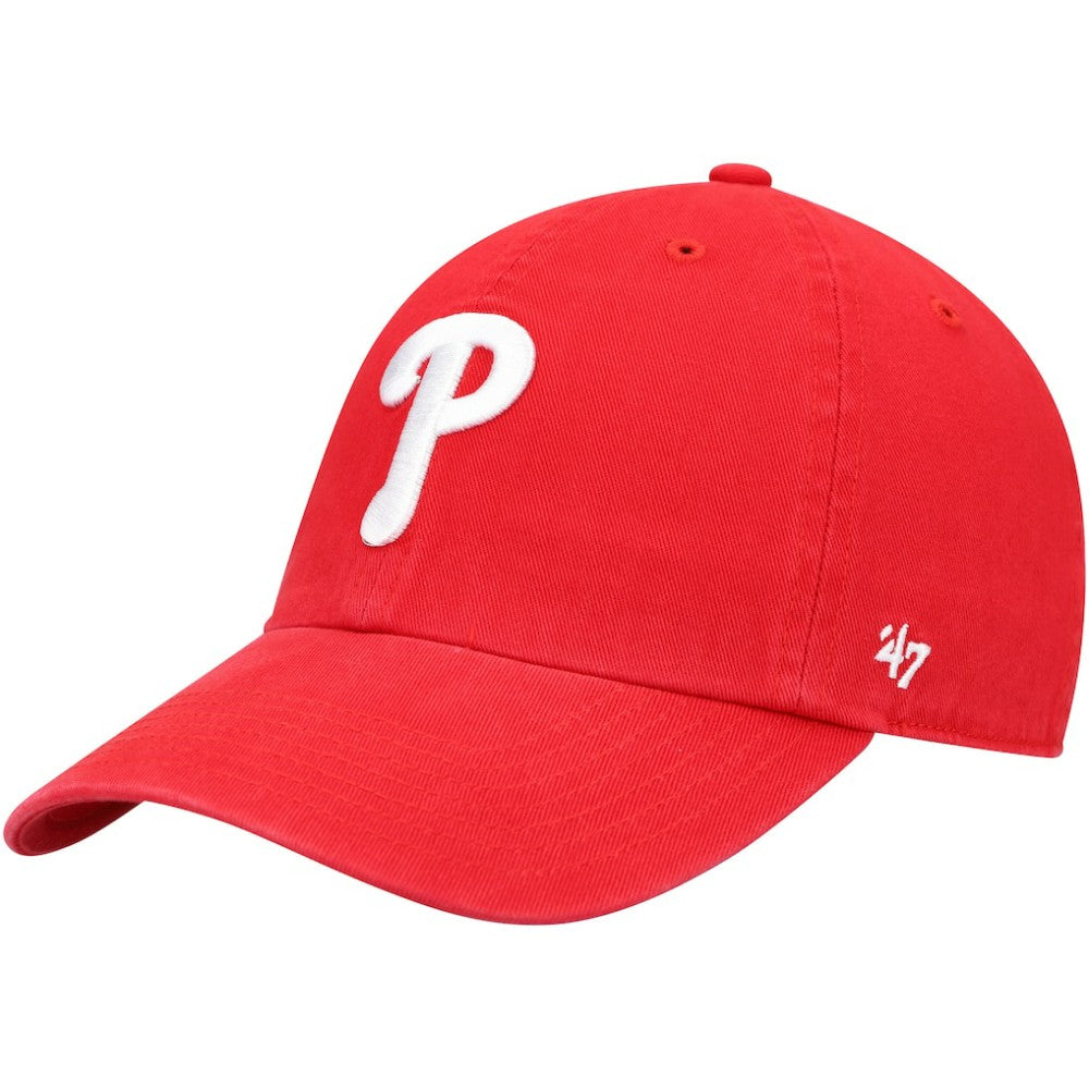 Philadelphia Phillies Youth Team Logo Clean Up Adjustable Hat - Red | 47 brand