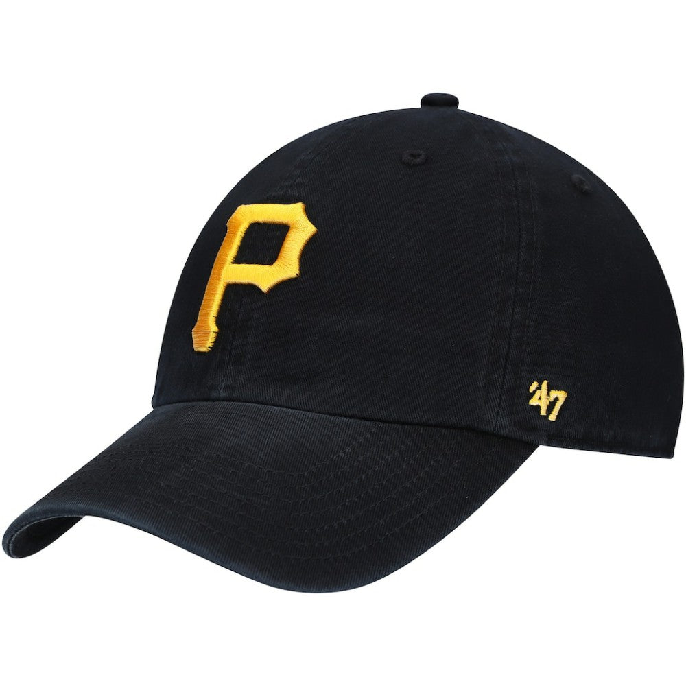 Pittsburgh Pirates Youth Team Logo Clean Up Adjustable Hat - Black | 47 brand