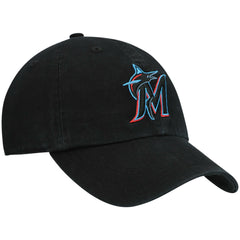 Miami Marlins Youth Team Logo Clean Up Adjustable Hat - Black | 47 brand