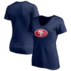 San Francisco 49ers Women's Red White and Team V-Neck T-Shirt - Navy for sale