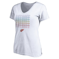 Detroit Red Wings Women's City Pride V-Neck T-Shirt White