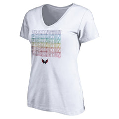 Washington Capitals Women's City Pride V-Neck T-Shirt White