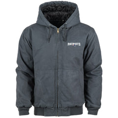 New England Patriots Dunbrooke Big & Tall Dakota Canvas Hoodie Full-Zip Jacket - Charcoal for sale