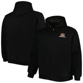Cincinnati Bengals Dunbrooke Big & Tall Dakota Canvas Hoodie Full-Zip Jacket - Black sale