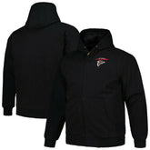 Atlanta Falcons Dunbrooke Big & Tall Dakota Canvas Hoodie Full-Zip Jacket - Black outlet