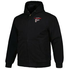 Atlanta Falcons Dunbrooke Big & Tall Dakota Canvas Hoodie Full-Zip Jacket - Black outlet