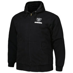 Las Vegas Raiders Dunbrooke Big & Tall Dakota Canvas Hoodie Full-Zip Jacket - Black discount