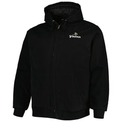 Minnesota Vikings Dunbrooke Big & Tall Dakota Canvas Hoodie Full-Zip Jacket - Black for sale