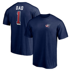 Columbus Blue Jackets Number One Dad Logo T-Shirt Navy