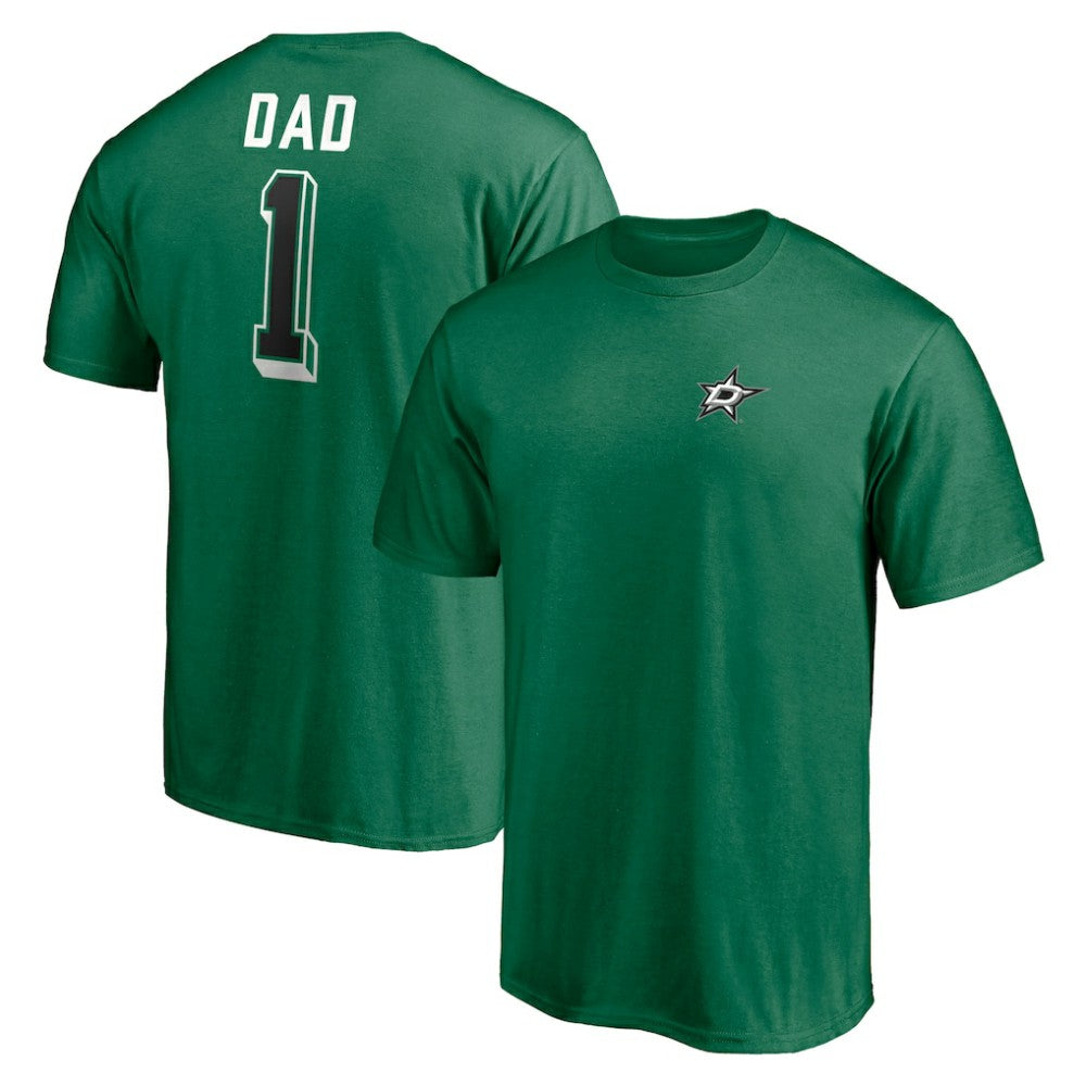 Dallas Stars Number One Dad Logo T-Shirt Green