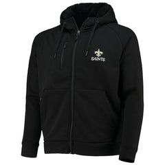 New Orleans Saints Dunbrooke Shag Tri-Blend Full-Zip Raglan Hoodie - Black on sale